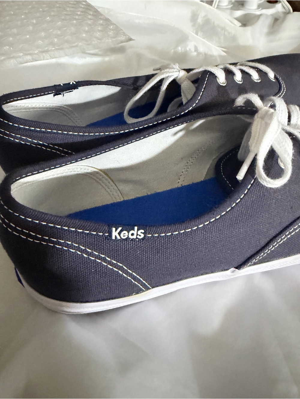 NEW Keds Navy Canvas Sneakers Women’s Size 11 | Classic Lace-Up | Never Worn - Picture 3 of 5